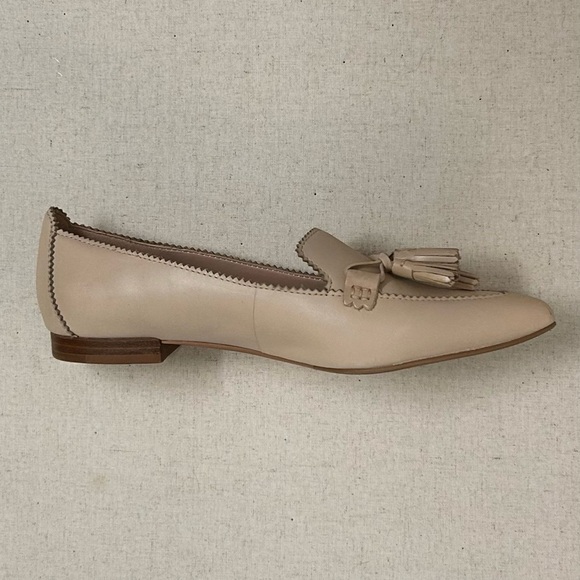 NEW beige leather tassel loafers 9M - Picture 2 of 4